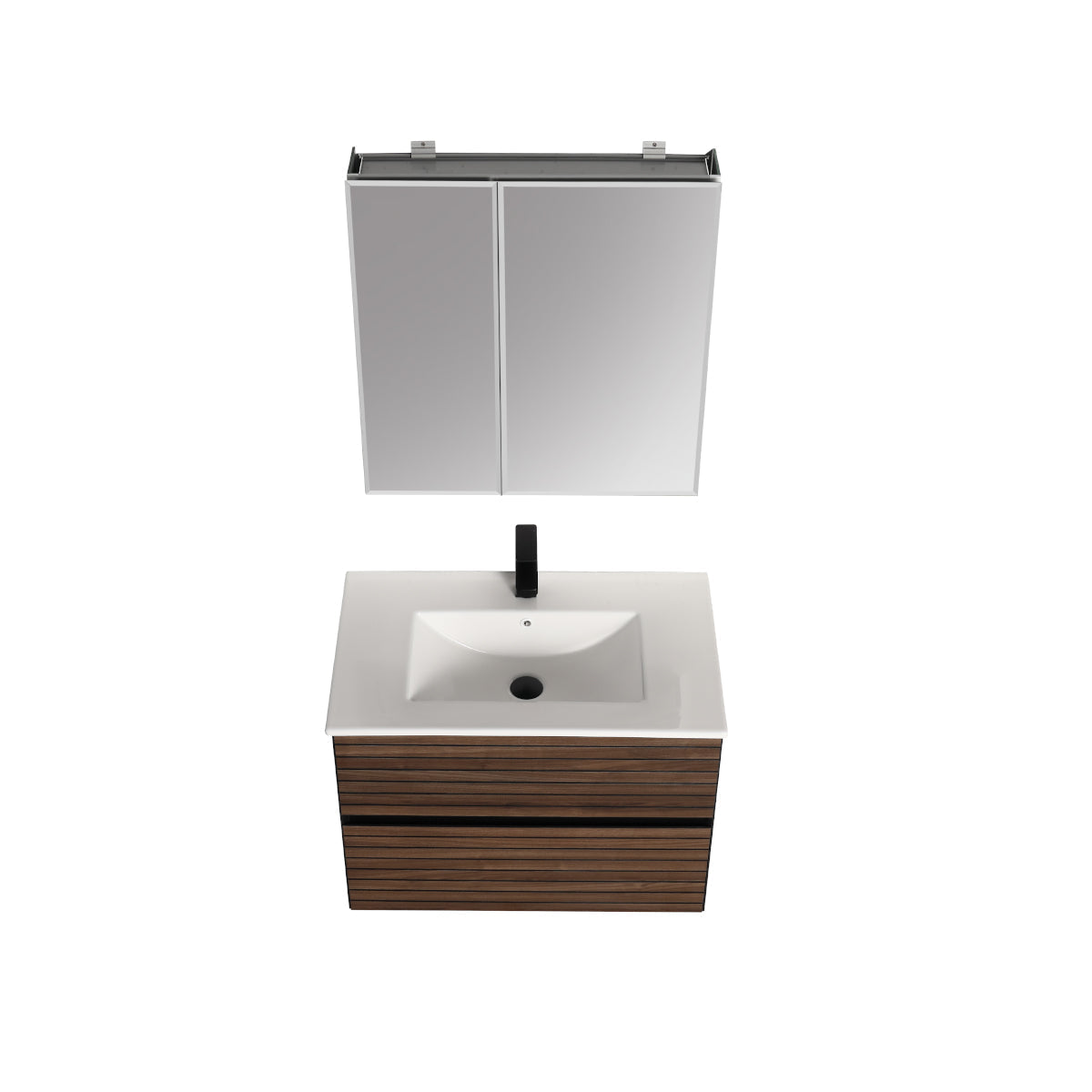 Blossom Annecy 30" Dark Walnut Strip Single Sink Vanity Base