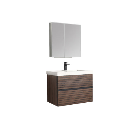 Blossom Annecy 30" Dark Walnut Strip Single Sink Vanity Base