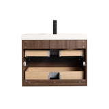 Blossom Annecy 30" Dark Walnut Strip Single Sink Vanity Base