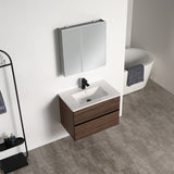 Blossom Annecy 30" Dark Walnut Strip Single Sink Vanity Base