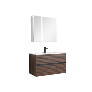 Blossom Annecy 36" Dark Walnut Strip Single Sink Vanity Base