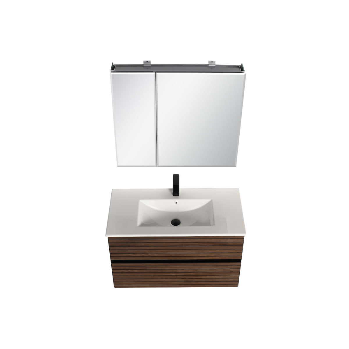 Blossom Annecy 36" Dark Walnut Strip Single Sink Vanity Base