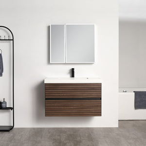 Blossom Annecy 36" Dark Walnut Strip Single Sink Vanity Base