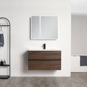 Blossom Annecy 36" Dark Walnut Strip Single Sink Vanity Base