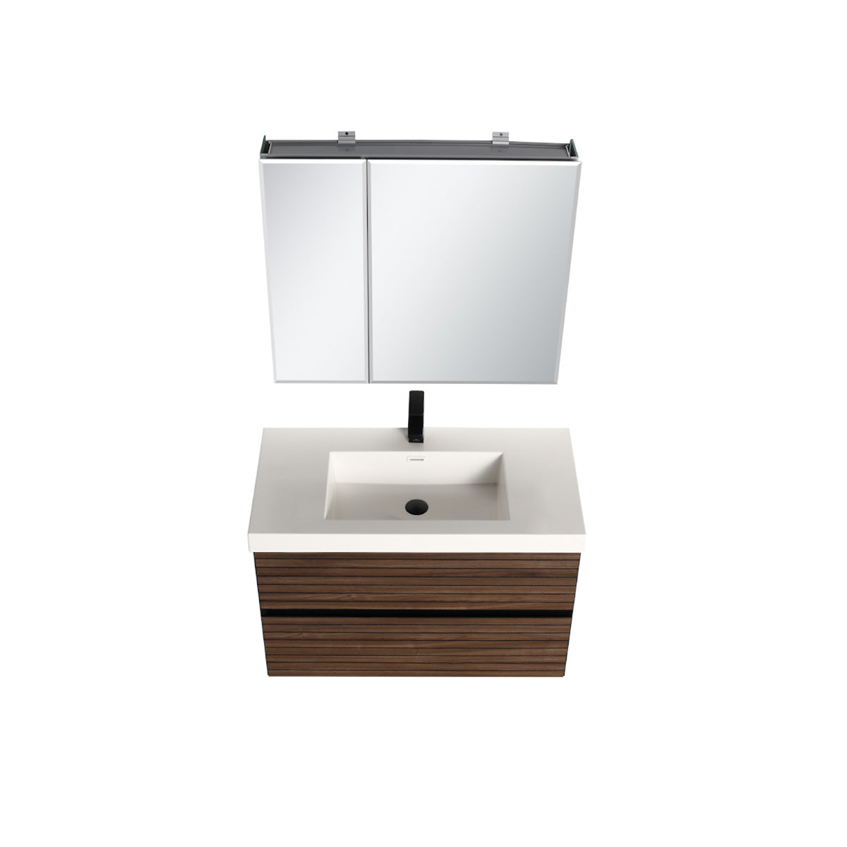 Blossom Annecy 36" Dark Walnut Strip Single Sink Vanity Base