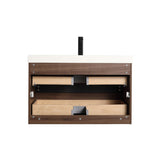 Blossom Annecy 36" Dark Walnut Strip Single Sink Vanity Base