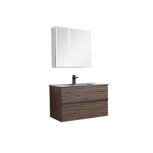 Blossom Annecy 36" Dark Walnut Strip Single Sink Vanity Base