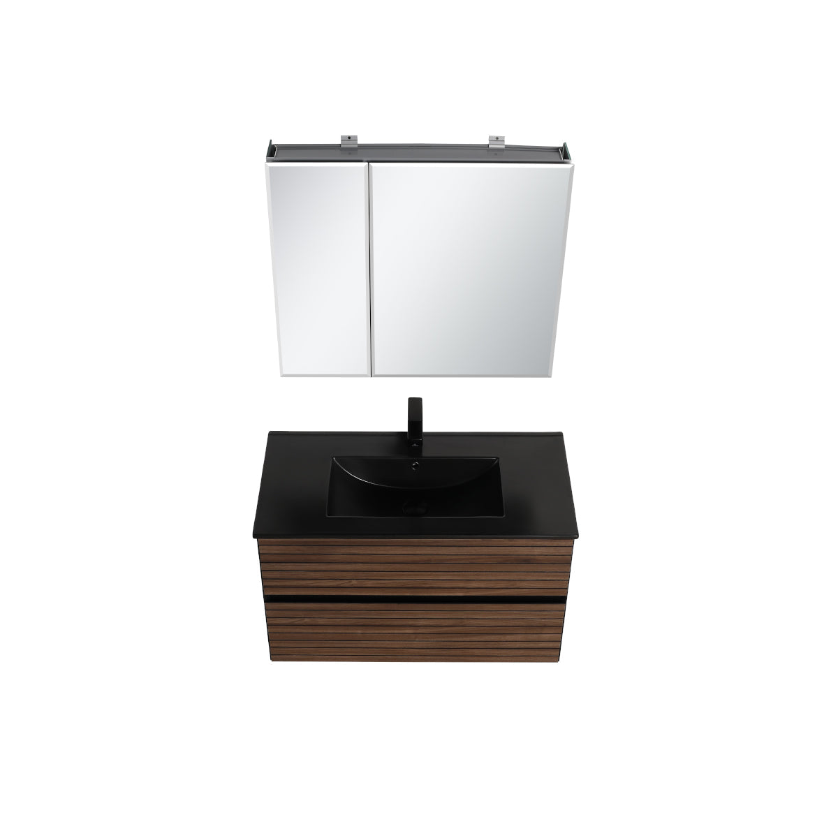 Blossom Annecy 36" Dark Walnut Strip Single Sink Vanity Base