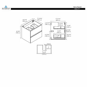 Blossom Assisi 24" Classic Oak Single Sink Vanity Base