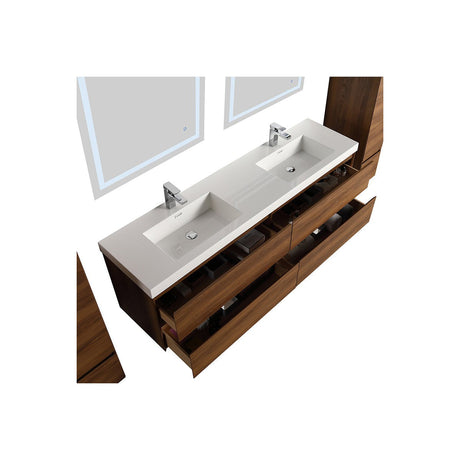 Blossom Assisi 72" Brown Walnut Double Sink Vanity Base