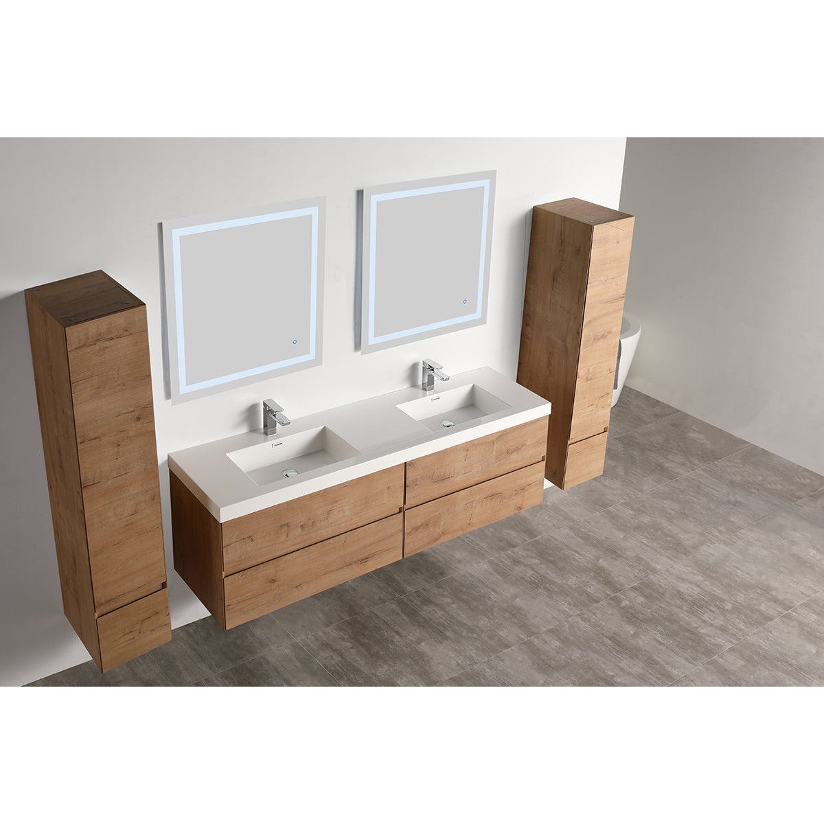 Blossom Assisi 72" Classic Oak Double Sink Vanity Base