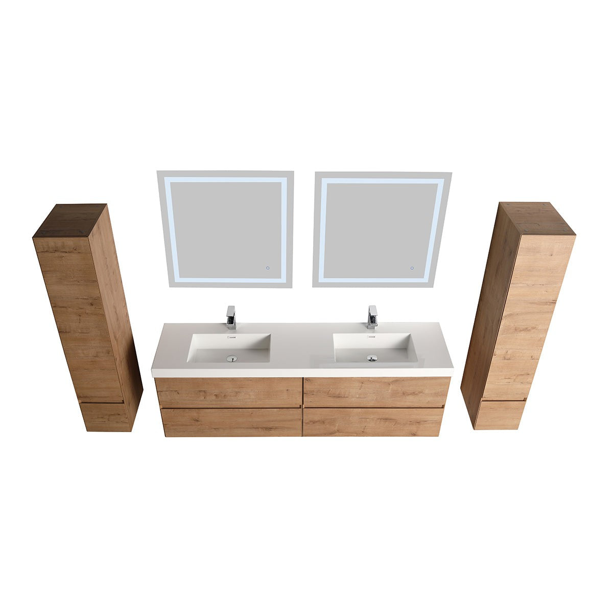 Blossom Assisi 72" Classic Oak Double Sink Vanity Base