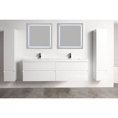Blossom Assisi 72" Glossy White Double Sink Vanity Base