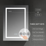 Blossom Asta 24" Recessed or Surface Mount Left and Right-Hinged Door LED Mirror Medicine Cabinet Set Of 2 With Adjustable Glass Shelves, Built-In Defogger, Dimmer, Digital Clock, Temp Display, USB & Electrical Outlet