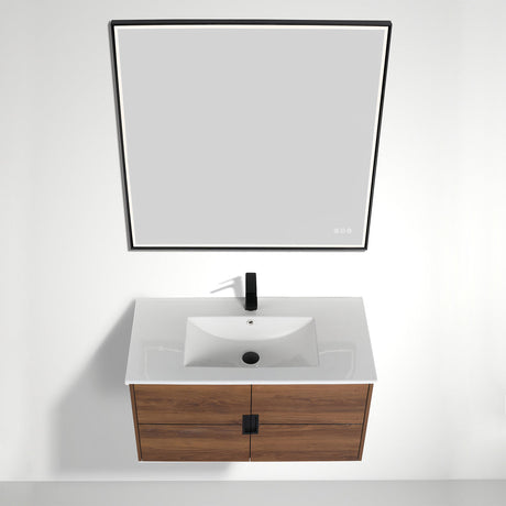 Blossom Bahamas 36" Brown Walnut Vanity with Ceramic Sink