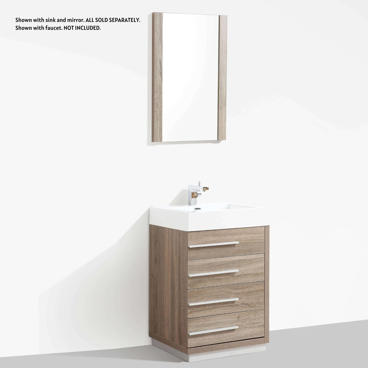 Blossom Barcelona 30" 4-Drawer Cart Oak Freestanding Vanity Base