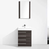 Blossom Barcelona 30" 4-Drawer Dark Oak Freestanding Vanity Set With Acrylic Drop-In Single Sink And Mirror