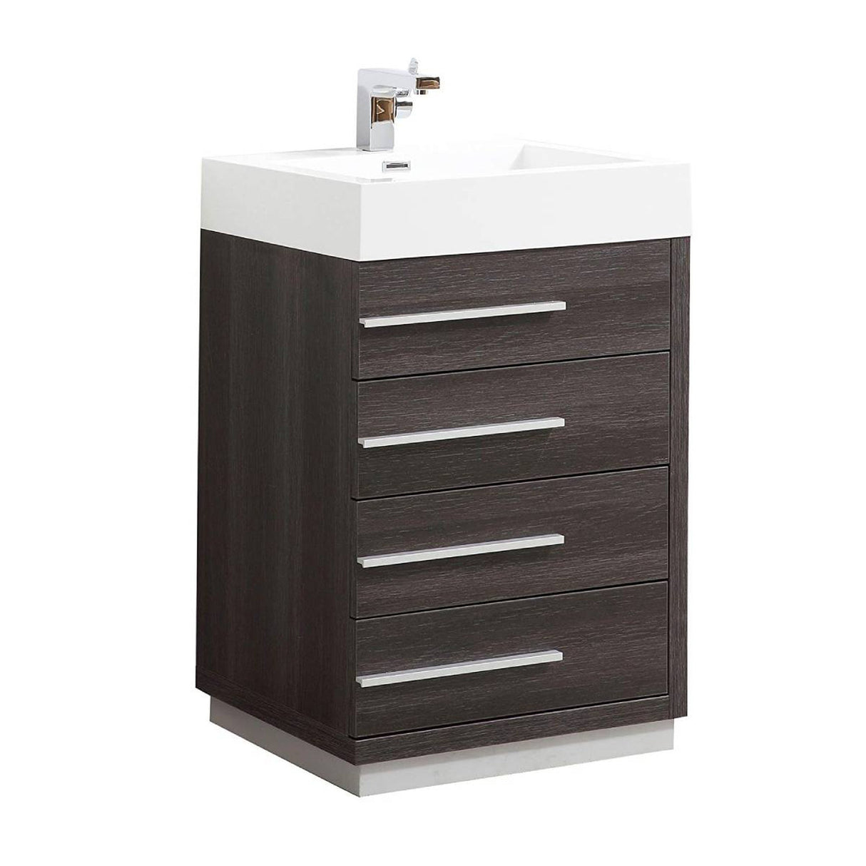 Blossom Barcelona 30" 4-Drawer Dark Oak Freestanding Vanity Set With Acrylic Drop-In Single Sink