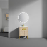 Blossom Bari 24" 2-Door Maple Freestanding Single Vanity Base With Adjustable Shelf, Brushed Gold Handles & Legs