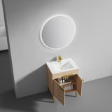 Blossom Bari 24" 2-Door Maple Freestanding Single Vanity Base With Adjustable Shelf, Brushed Gold Handles & Legs