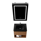 Blossom Bergen 24" Brown Walnut Vanity With Dual LED Lights and Open Shelf