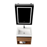 Blossom Bergen 24" Brown Walnut Vanity With Dual LED Lights and Open Shelf