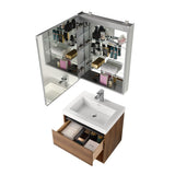 Blossom Bergen 24" Brown Walnut Vanity With Dual LED Lights and Open Shelf