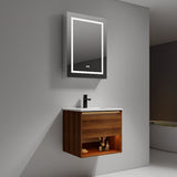 Blossom Bergen 24" Brown Walnut Vanity With Dual LED Lights and Open Shelf
