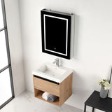 Blossom Bergen 24" Classic Oak Vanity With Dual LED Lights and Open Shelf