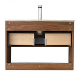 Blossom Bergen 30" Brown Walnut Vanity With Dual LED Lights and Open Shelf