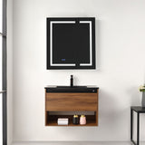 Blossom Bergen 30" Brown Walnut Vanity With Dual LED Lights and Open Shelf