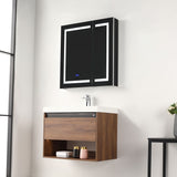 Blossom Bergen 30" Brown Walnut Vanity With Dual LED Lights and Open Shelf