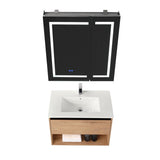 Blossom Bergen 30" Classic Oak Vanity With Dual LED Lights and Open Shelf