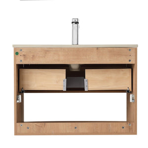 Blossom Bergen 30" Classic Oak Vanity With Dual LED Lights and Open Shelf