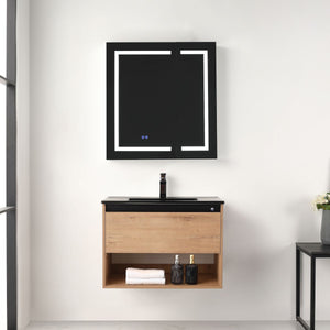 Blossom Bergen 30" Classic Oak Vanity With Dual LED Lights and Open Shelf