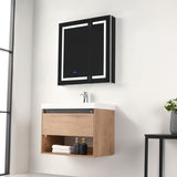 Blossom Bergen 30" Classic Oak Vanity With Dual LED Lights and Open Shelf