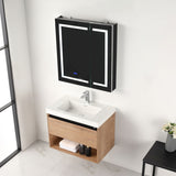 Blossom Bergen 30" Classic Oak Vanity With Dual LED Lights and Open Shelf