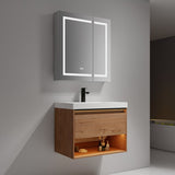 Blossom Bergen 30" Classic Oak Vanity With Dual LED Lights and Open Shelf
