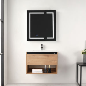 Blossom Bergen 30" Classic Oak Vanity With Dual LED Lights and Open Shelf