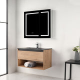 Blossom Bergen 36" Classic Oak Vanity With Dual LED Lights and Open Shelf