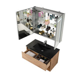 Blossom Bergen 36" Classic Oak Vanity With Dual LED Lights and Open Shelf
