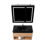 Blossom Bergen 36" Classic Oak Vanity With Dual LED Lights and Open Shelf