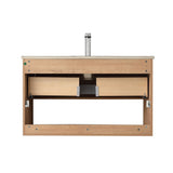 Blossom Bergen 36" Classic Oak Vanity With Dual LED Lights and Open Shelf