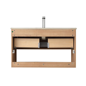 Blossom Bergen 36" Classic Oak Vanity With Dual LED Lights and Open Shelf