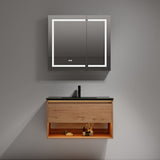 Blossom Bergen 36" Classic Oak Vanity With Dual LED Lights and Open Shelf