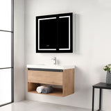 Blossom Bergen 36" Classic Oak Vanity With Dual LED Lights and Open Shelf