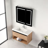 Blossom Bergen 36" Classic Oak Vanity With Dual LED Lights and Open Shelf