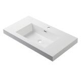 Blossom Berlin 30" 2-Drawer Glossy White & Glossy Grey Wall-Mounted Vanity Set With Acrylic Top And Integrated Single Sink