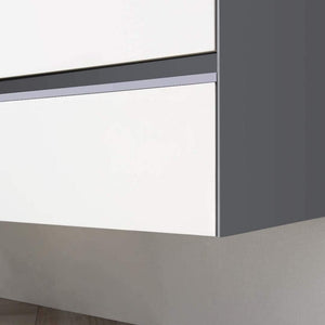 Blossom Berlin 36" 1-Door 2-Drawer Glossy White & Glossy Grey Wall-Mounted Vanity Base