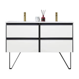 Blossom Berlin 48" 4-Drawer Glossy White & Glossy Grey Wall-Mounted Vanity Base